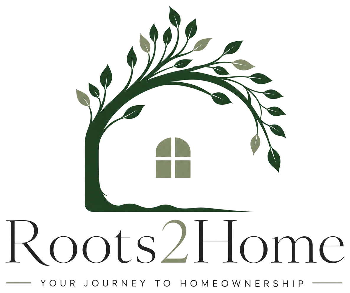 Roots2Home tree, wordmark and Your Journey to Homeownership tagline